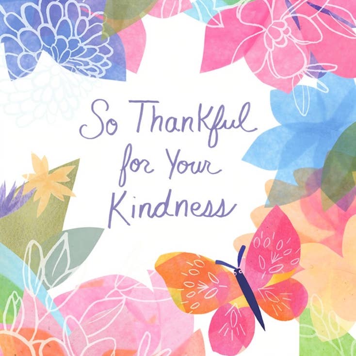 Flowers on White Thank You Greeting Card 4.5 X 6.25"