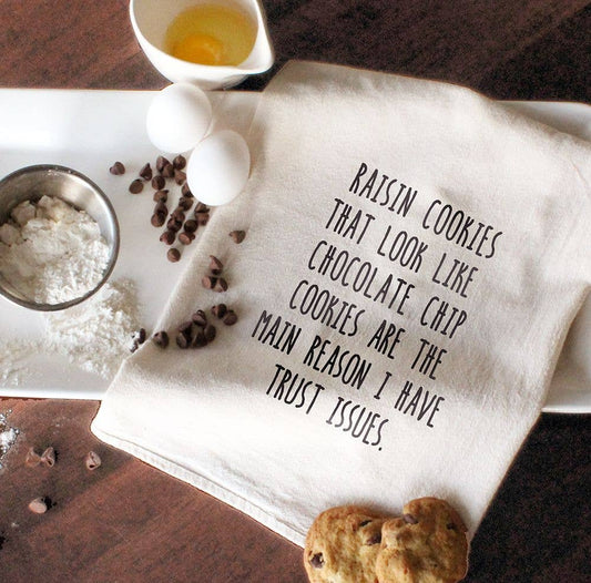 Raisin cookies look like chocolate chip Kitchen Tea Towels