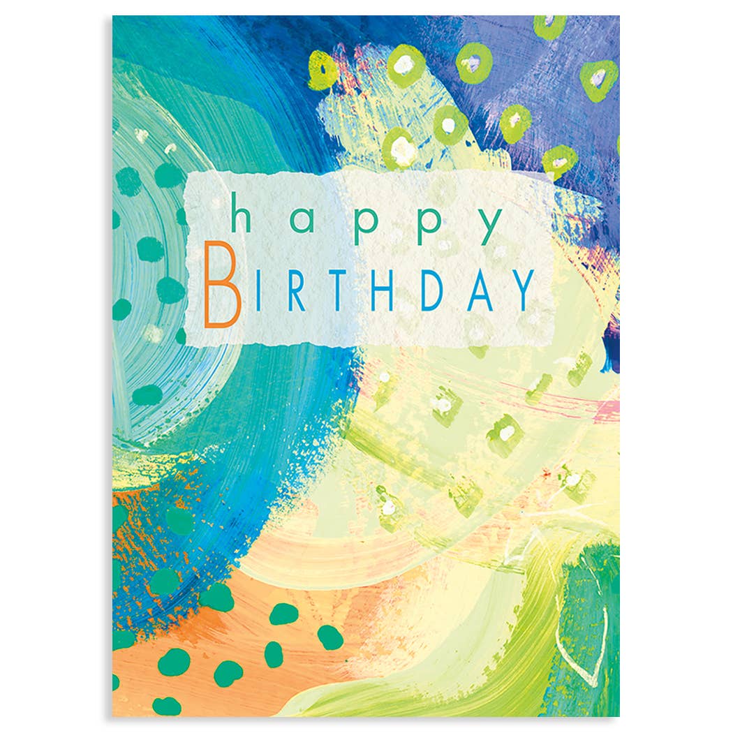 Blue Canvas Birthday Greeting Card