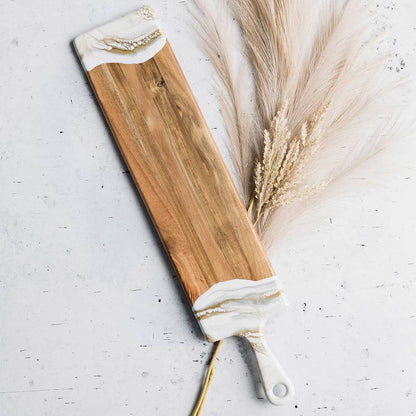 Resin Cheese board / Charcuterie Board - Baguette 5"x24": Onyx