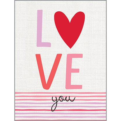 Valentine Greeting Card - Love You Stripes