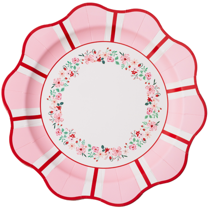 PINK & RED FLORAL DINNER PLATES