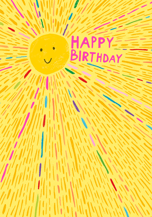 YELLOW SUNBEAMS HAPPY BIRTHDAY