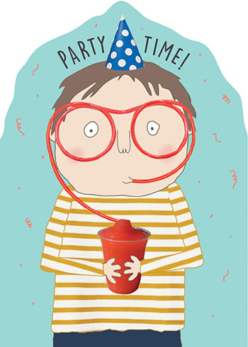 PARTY STRAW Birthday Card