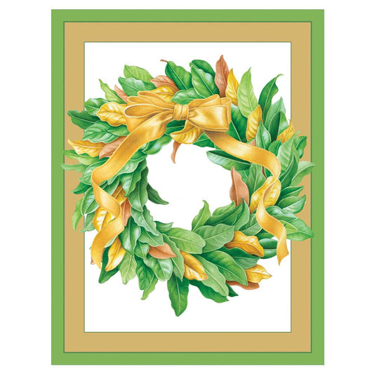 Magnolia Leaf Wreath Boxed Christmas Cards