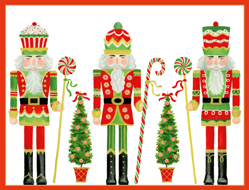 Row Of Nutcrackers Classic Boxed Christmas Cards - includes 15 cards & envelopes