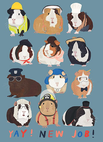 WORKER GUINEA PIGS Greeting Cards