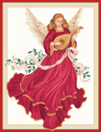 Angel With Lute Classic Boxed Christmas Cards - includes 15 cards & envelopes