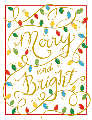 Merry And Bright Embossed Classic Embossed Boxed Christmas Cards - includes 10 cards & envelopes