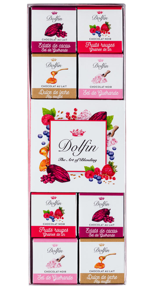 Dolfin Chocolates 24 Pc Box With Neopolitans Sugar And Salt Mix (Variety Pack) 3.8 Oz