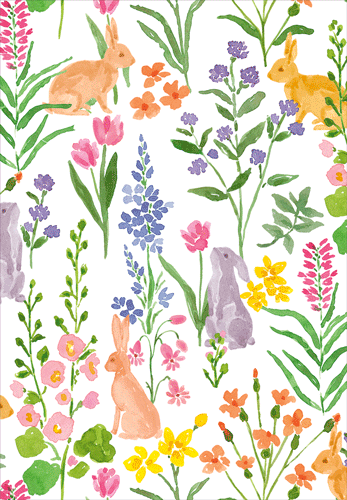 Bunny Field Easter Card