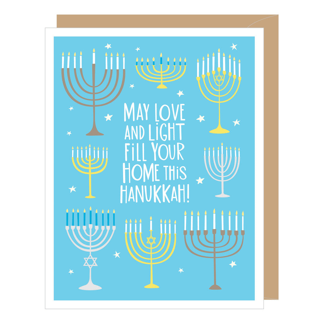 Eight Menorahs Hanukkah Card