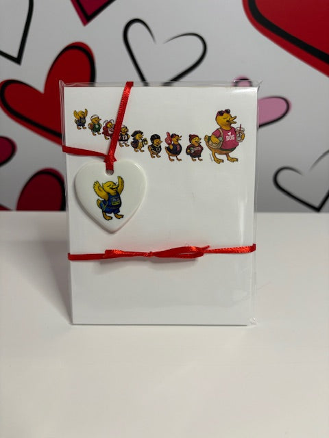 Boston Ducklings with Marathon Duck Notepad/Heart Set