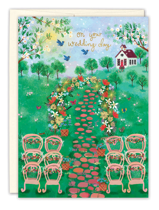 Garden Scene Wedding Card