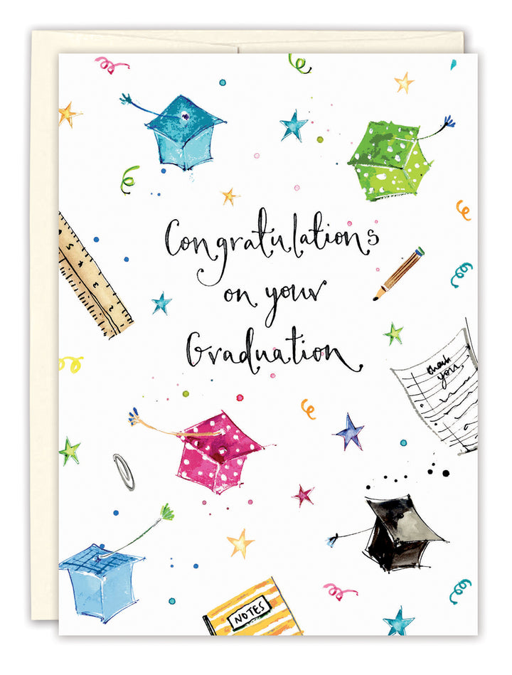Festive Grad Hats Graduation Card
