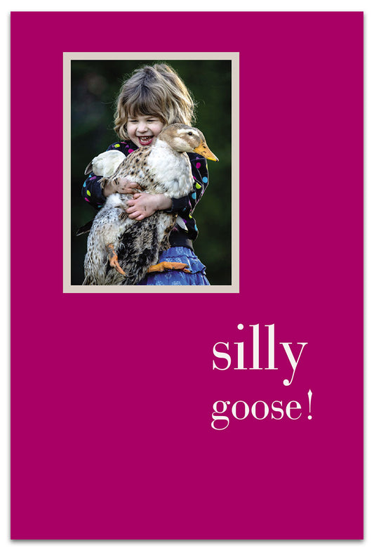 Girl Holding Goose card