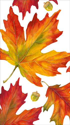 Autumn Hues White Guest Towel