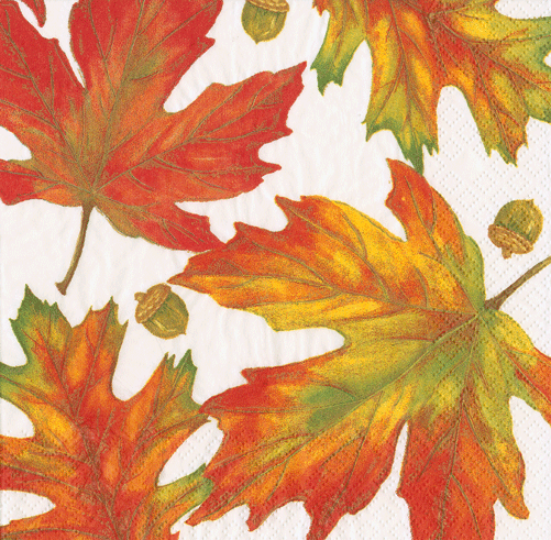 Autumn Hues White Napkin Luncheon