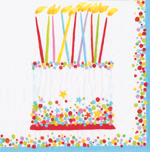 Birthday Cake Beverage Napkin