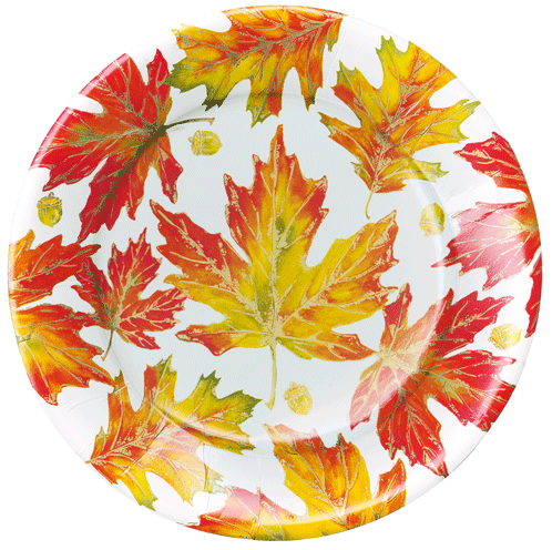 Autumn Hues White Dinner Plates