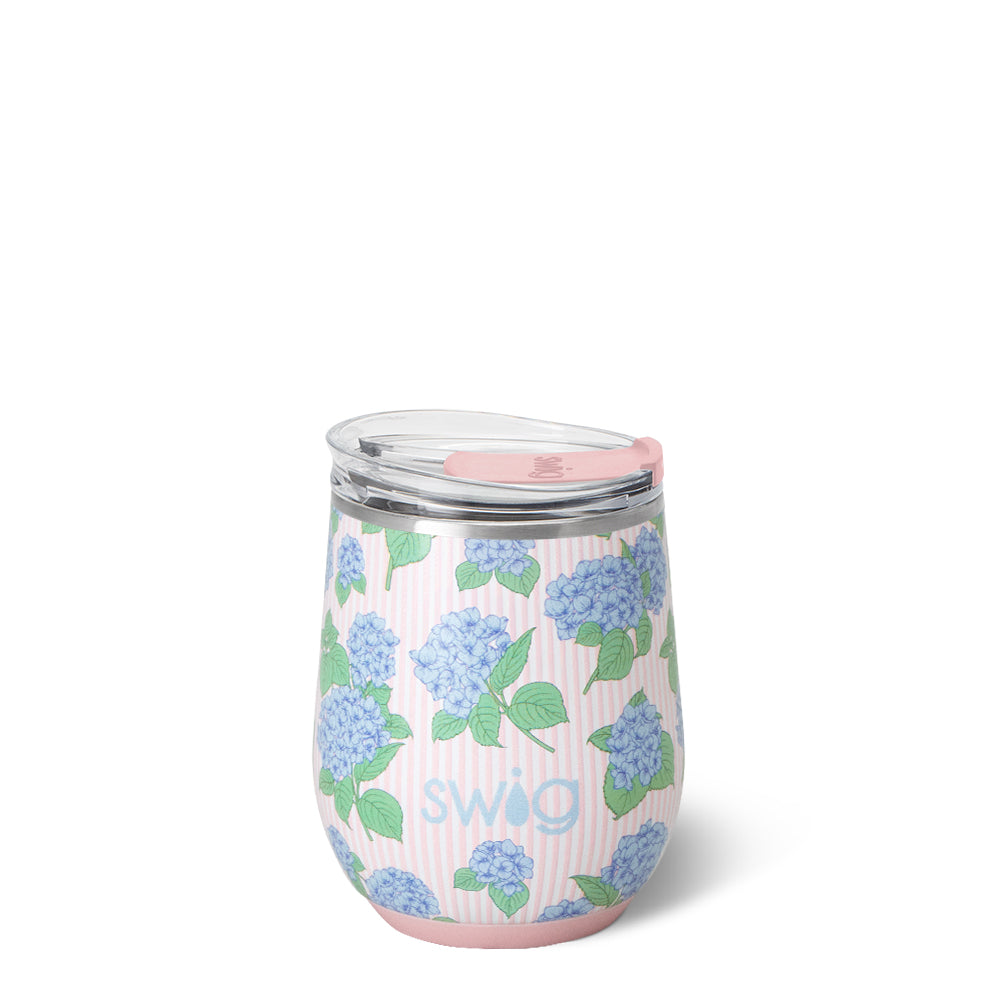 Stemless Wine 12oz - Hydrangeas