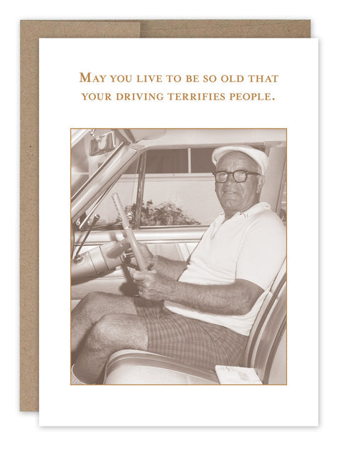 Driving Terrifies Birthday Card