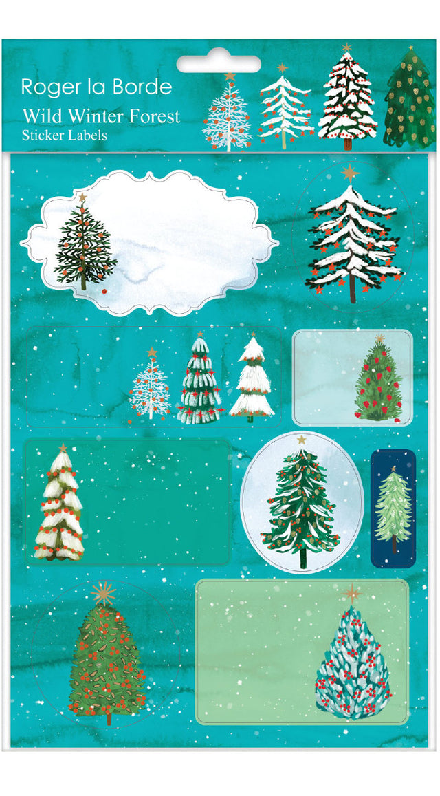 Wild Winter Forest Sticker Label Sheets