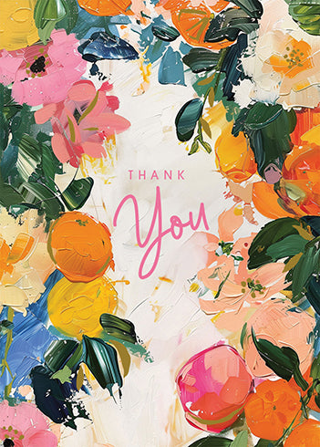 FLORAL ABSTRACT Thank you greeting card