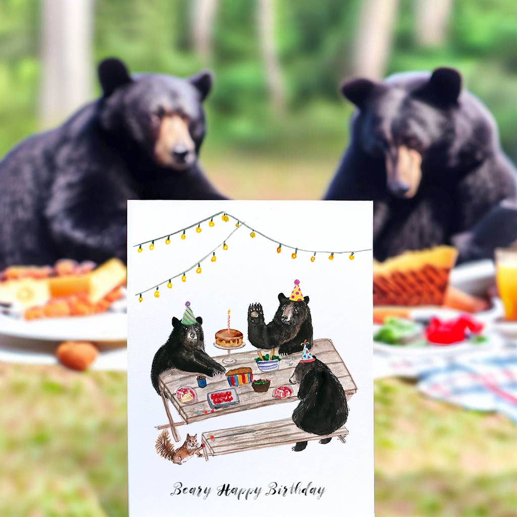 Bear Picnic Party - Funny Birthday Card