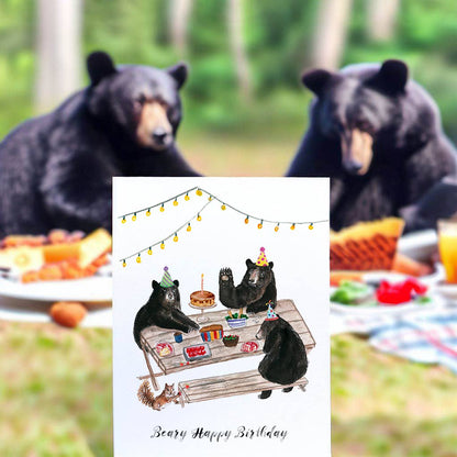 Bear Picnic Party - Funny Birthday Card