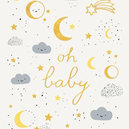 Moon and Stars Shower Greeting Card
