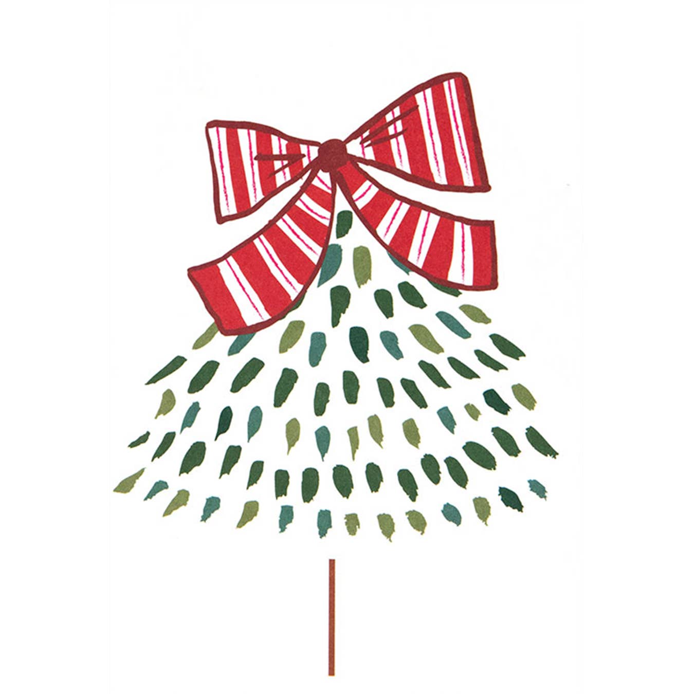 Holiday Pack of 10 Greeting Cards Xmas Red Bow Tree