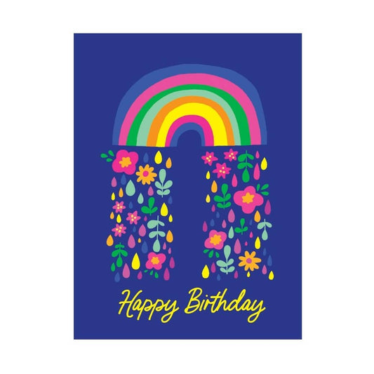 Happy Birthday Rainbow Flowers Birthday Greeting Card