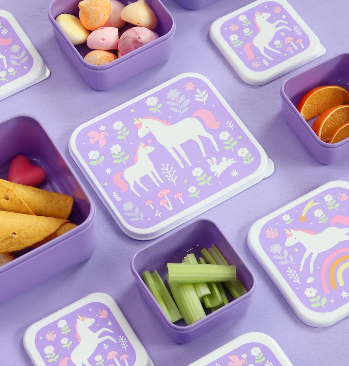 Lunch & snack box set: Unicorn dreams