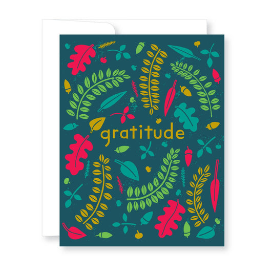 Gratitude Leaves Thank You Greeting Card