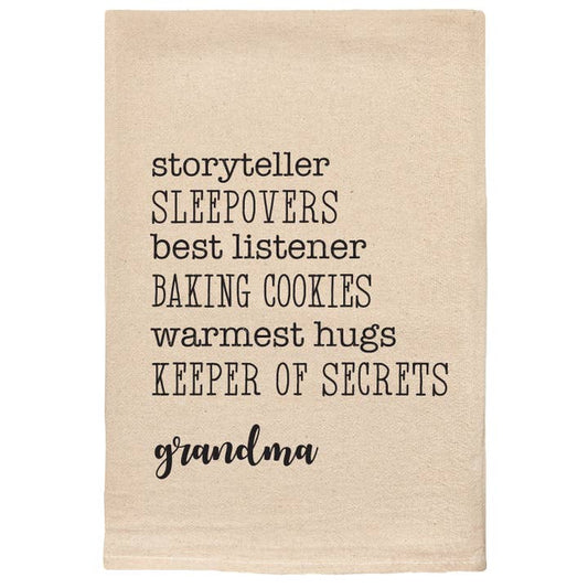 Grandma Storyteller Sleepovers Favorite Things Kitchen Towel