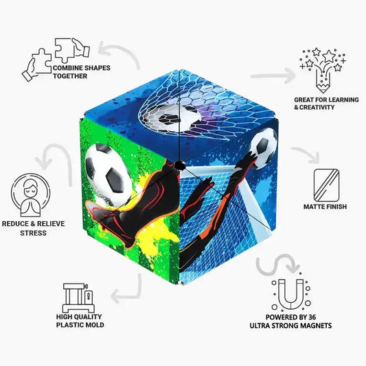 Shashibo Soccer - Magnetic Puzzle Cube STEAM MESH - NEW