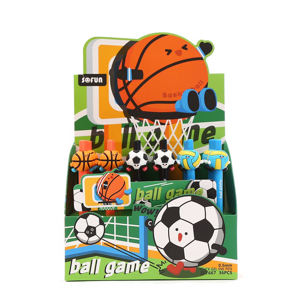 Sports Ball Game Retractable Gel Pen