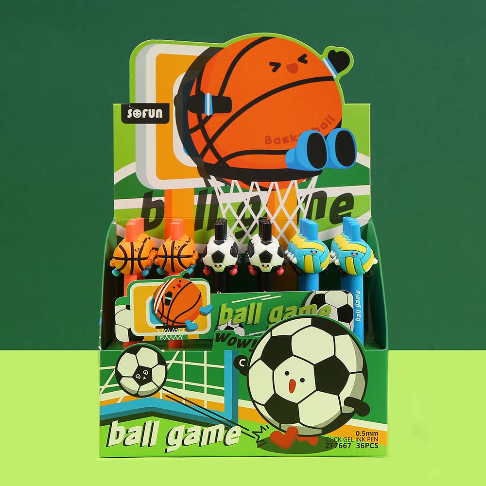 Sports Ball Game Retractable Gel Pen
