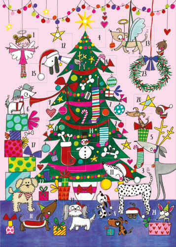 Tree Pink Advent Card