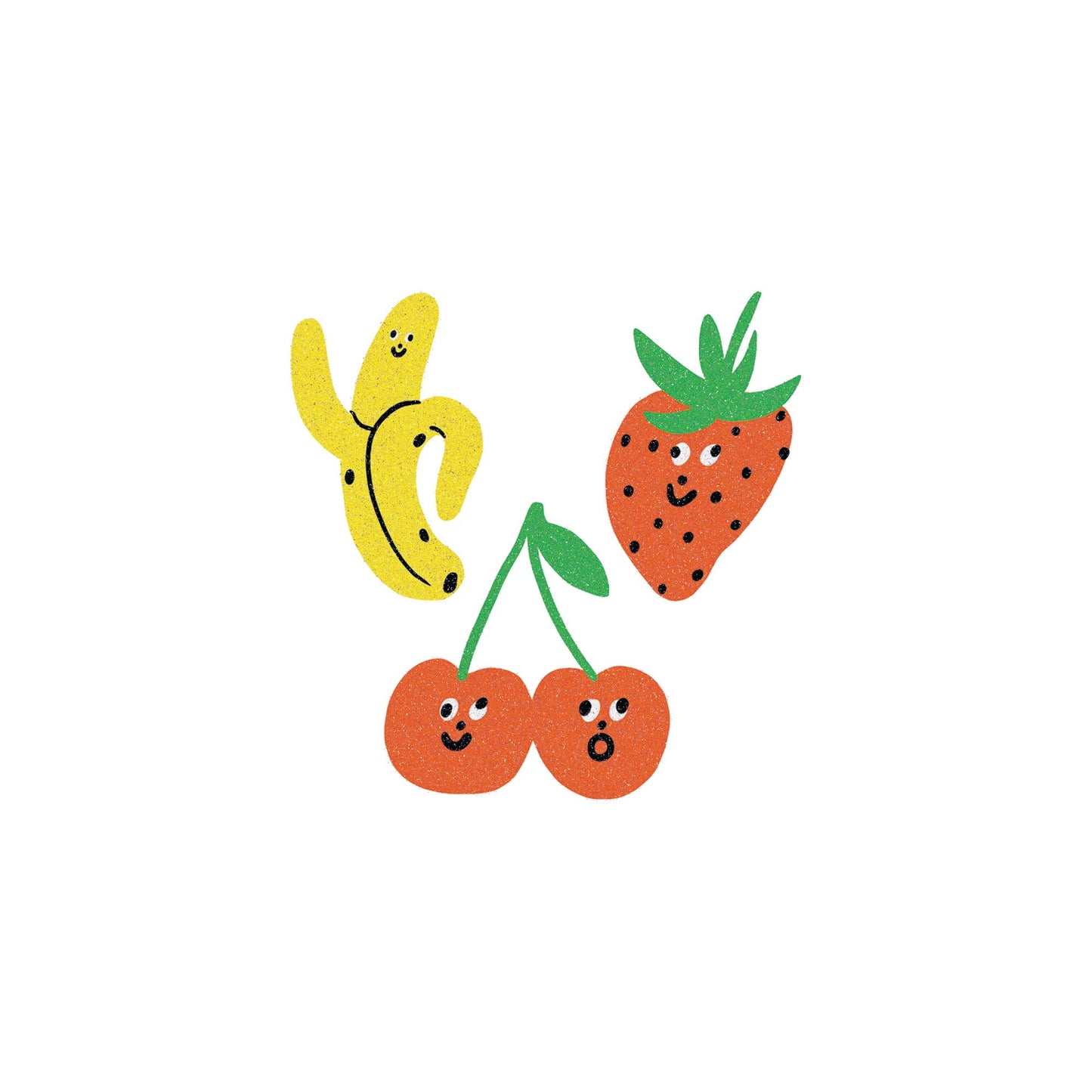 Glitter Fruit Faces Tattoo Pair