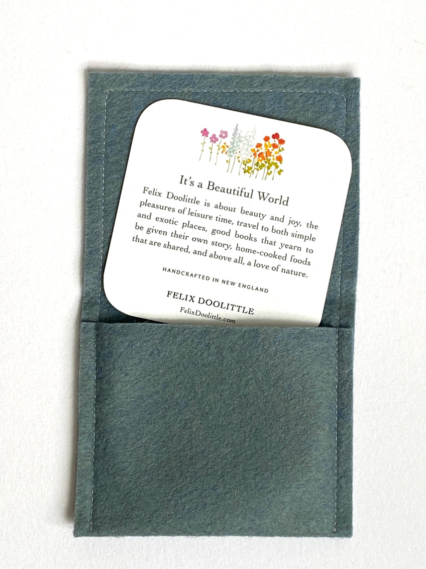 Sunny Sunflower - Pocket Mirror with Wool-Felt Pouch