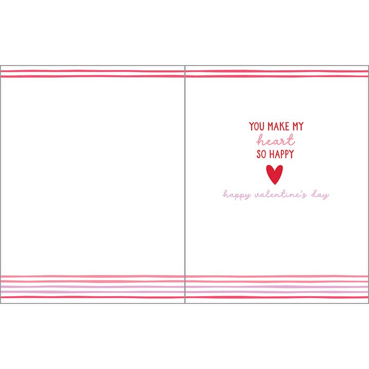 Valentine Greeting Card - Love You Stripes