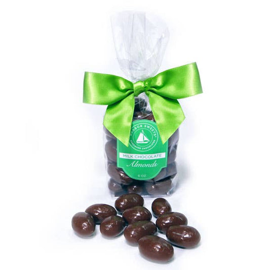 Milk Chocolate Covered Almonds 6 oz cello bag Harbor Sweets