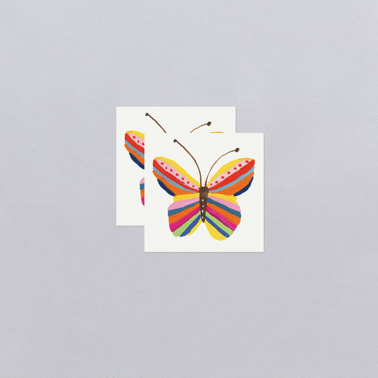 Rainbow Butterfly Tattoo Pair