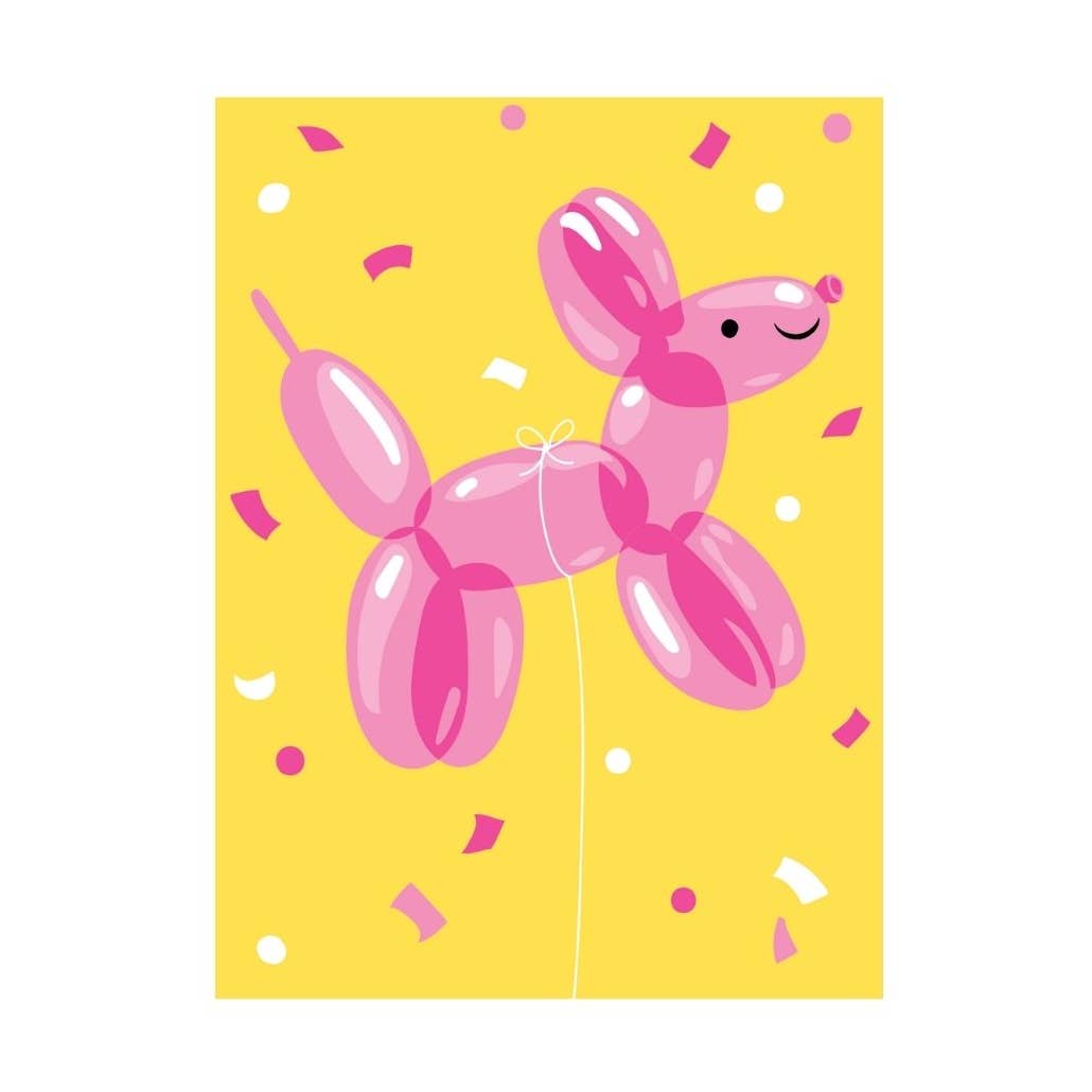 Happy Birthday Greeting Card, Balloon Dog