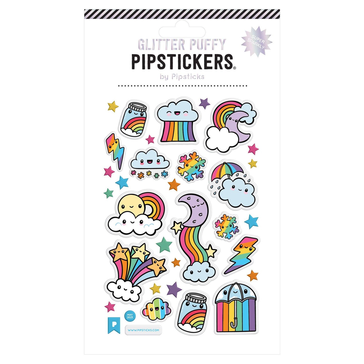 Glitter Puffy Cloudbursts Stickers