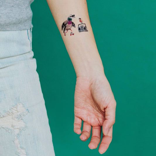 Skatin' City Pigeon Tattoo Pair