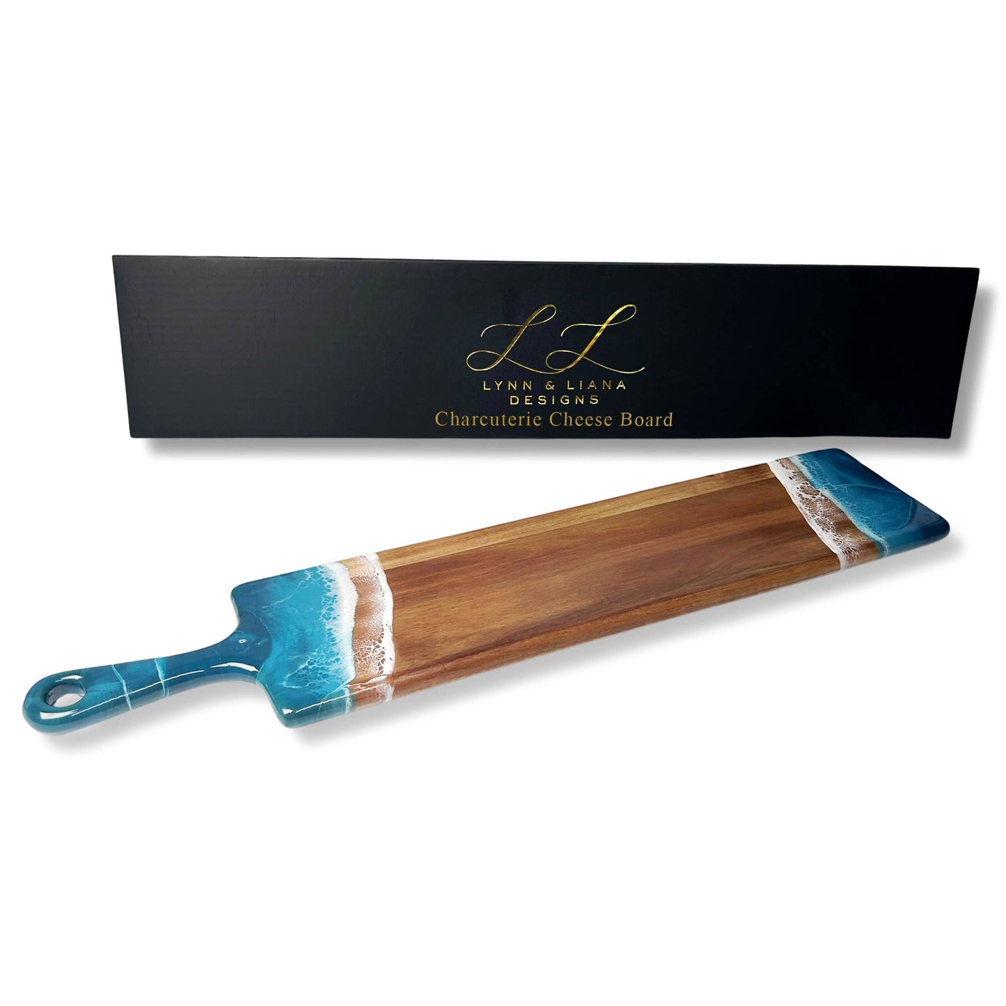 Resin Cheese board / Charcuterie Board - Baguette 5"x24": Onyx