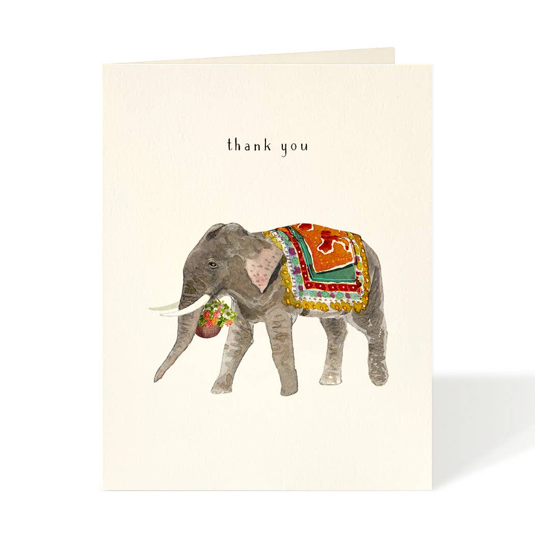 Flower Delivery - Elephant Thank You Greeting Cards